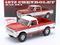 Chevrolet K-10 4x4 Off-Road 建设年份 1972 红色的 / 白色的 1:18 GMP