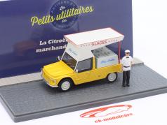 Citroen Mehari caminhão de sorvete com figura amarelo / branco 1:43 Atlas