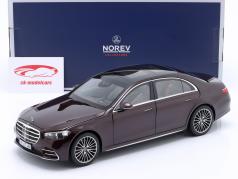 Mercedes-Benz Sクラス AMG-Line 建設年 2021 赤 メタリックな 1:18 Norev