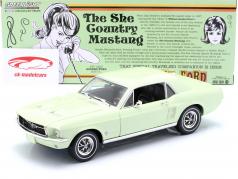 Ford Mustang Coupe year 1967 light green 1:18 Greenlight