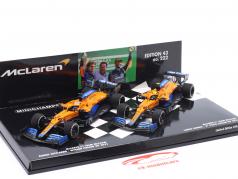 2-Car Set Ricciardo #3 ganhador & Norris #4 2º Itália GP Fórmula 1 2021 1:43 Minichamps