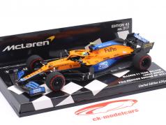 Lando Norris McLaren MCL35M #4 Poteaux position Russie GP Formule 1 2021 1:43 Minichamps