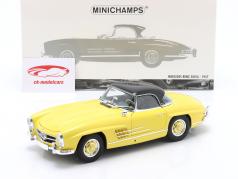 Mercedes-Benz 300SL Roadster (W198) 建设年份 1958 黄色的 1:18 Minichamps
