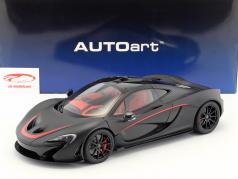 McLaren P1 建设年份 2013 哑光黑 / 红色的 1:12 AUTOart