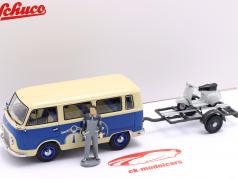 Ford FK 1000 bus "Vespa" with Trailer and Vespa blue / white 1:43 Schuco