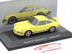 Porsche 911 Carerra RS 2.7 Touring (M472) 黄色的 / 黑色的 1:43 Spark