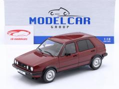 Volkswagen VW Golf 2 GTI Anno di costruzione 1984 rosso scuro metallico 1:18 Model Car Group