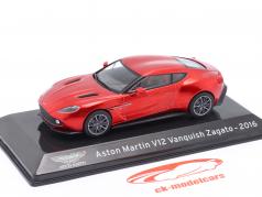 Aston Martin V12 Vanquish Zagato Byggeår 2016 rød metallisk 1:43 Altaya