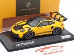 Porsche 911 (992) GT3 RS Année de construction 2022 jaune de sécurité 1:43 Spark