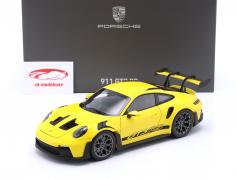 Porsche 911 (992) GT3 RS Année de construction 2022 jaune de course 1:18 Norev