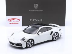 Porsche 911 (992) Turbo S year 2021 white 1:18 Minichamps