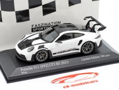 Porsche 911 (992) GT3 RS 2023 白 / 銀 リム & 装飾 1:43 Minichamps