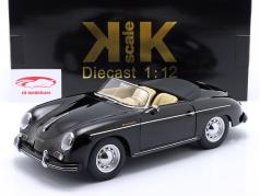 Porsche 356 A Speedster Byggeår 1958 sort 1:12 KK-Scale