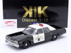 Dodge Monaco California Highway Patrol 建设年份 1974 黑色的 / 白色的 1:18 KK-Scale