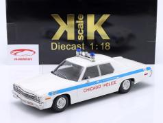 Dodge Monaco Chicago Police Año de construcción 1974 blanco / azul 1:18 KK-Scale