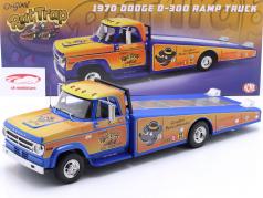 Dodge D300 Ramp Truck "Rat Trap" 建設年 1970 オレンジ / 青 1:18 GMP