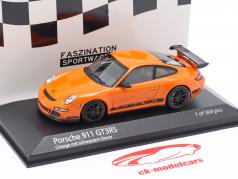 Porsche 911 (997.1) GT3 RS 建设年份 2006 橙子 / 黑色的 1:43 Minichamps