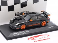 Porsche 911 (997.1) GT3 RS Byggeår 2006 sort / orange 1:43 Minichamps