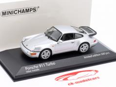 Porsche 911 (964) Turbo Año de construcción 1990 plata metálico 1:43 Minichamps