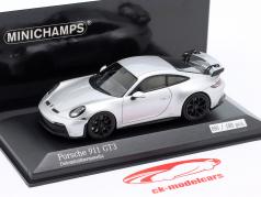 Porsche 911 (992) GT3 2021 dolomit sølv metallisk / sort fælge 1:43 Minichamps