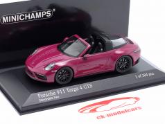 Porsche 911 (992) Targa 4 GTS Ano de construção 2022 estrela rubi neo 1:43 Minichamps