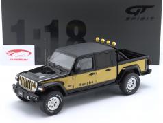 Jeep Gladiator Honcho Год постройки 2020 черный / золотисто-желтый 1:18 GT-Spirit