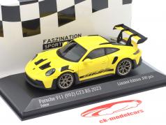 Porsche 911 (992) GT3 RS 2023 黄色的 / 金的 轮辋 1:43 Minichamps