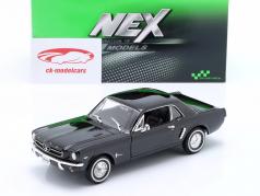 Ford Mustang 1/2 Coupe 建設年 1964 黒 1:24 Welly