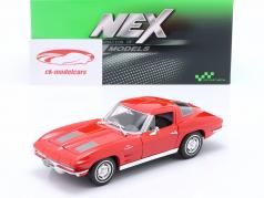 Chevrolet Corvette year 1963 red 1:24 Welly
