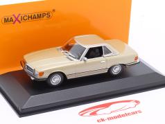 Mercedes-Benz 350SL Cabriolé Capota rígida Ano de construção 1974 ouro 1:43 Minichamps