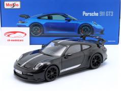 Porsche 911 (992) GT3 Année de construction 2022 noir / décor 1:18 Maisto