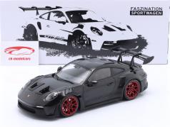Porsche 911 (992) GT3 RS 建設年 2023 黒 / 赤 リム 1:18 Minichamps