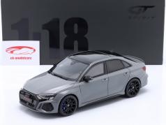 Audi RS 3 Sedan Performance Edition 2022 nardo grijs 1:18 GT-Spirit
