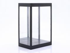 Enkelt vitrine med Led lys og Spejl til tegn vægt 1:6 sort Triple9