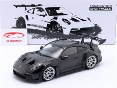 Porsche 911 (992) GT3 RS 2023 黑色的 / 银 轮辋 1:18 Minichamps