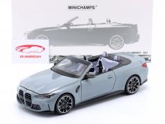 BMW M4 Cabriolé (G83) Ano de construção 2021 Cinza metálico 1:18 Minichamps