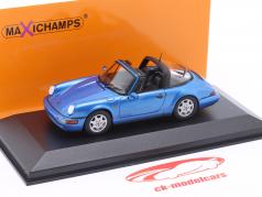Porsche 911 (964) Carrera 2 Targa Ano de construção 1991 azul metálico 1:43 Minichamps