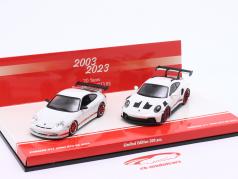 2-Car Set 20 Anos Porsche 911 GT3 RS: 996 (2003) & 992 (2023) 1:43 Minichamps