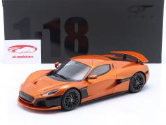 Rimac Nevera Byggeår 2021 magma orange 1:18 GT-Spirit