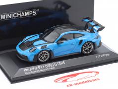 Porsche 911 (992) GT3 RS 2023 blu / argento scuro cerchi 1:43 Minichamps