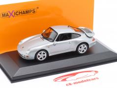 Porsche 911 Turbo S (993) Ano de construção 1995 prata metálico 1:43 Minichamps