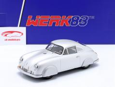 Porsche 356 SL Plain Body Version 1951 plata (closed wheels) 1:18 WERK83