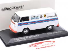 Volkswagen VW T2 送货 货车 Porsche Renndienst Martini 设计 1:43 Minichamps