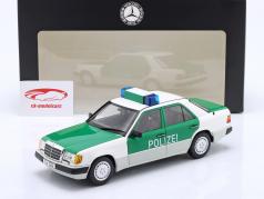 Mercedes-Benz 230E (W124) 警察 建设年份 1989-1993 白色的 / 绿色的 1:18 Norev