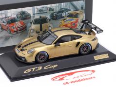 Porsche 911 (992) GT3 Cup 5000 золото металлический 1:43 Spark / Ограничение #0004