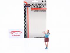 Diorama cifra serie #702 Mujer con teléfono inteligente 1:18 American Diorama