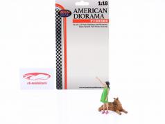 Diorama cifra serie #703 niño con Perro 1:18 American Diorama