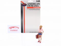 Diorama figur serie #706 Kvinde med Kuffert 1:18 American Diorama