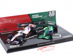 2-Car Set Schumacher Michael / Mick 比利时 GP 公式 1 1991 / 2021 1:43 Minichamps