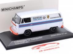 Volkswagen VW T2 autobus Porsche Renndienst 1972 argento 1:43 Minichamps